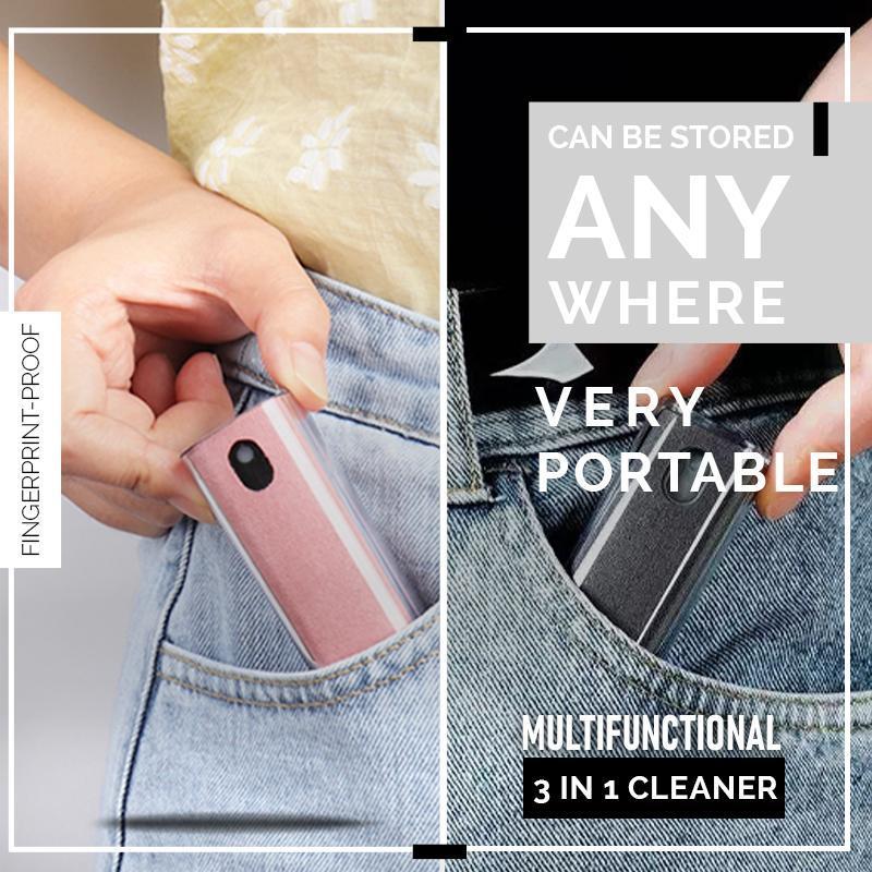Newest 2 In 1 Phone Screen Cleaner Spray Computer Mobile Phone Screen Dust  Removal Tool Microfiber Cloth Set Cleaning Artifact