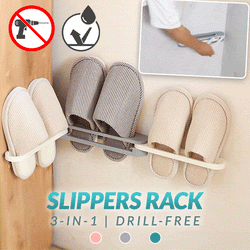 3-in-1 Drill-Free Slippers Rack