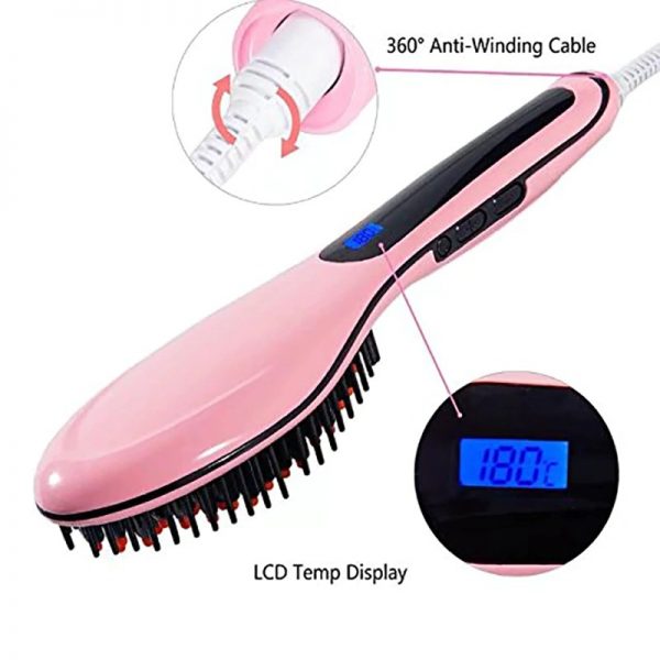 Electric Straight Hair Irons Comb With LCD Display